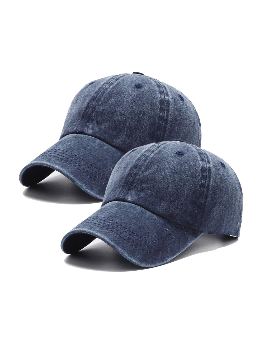 2 Packs Vintage Washed Distressed Baseball Cap Dad Hat for Men | Blue | Size OS